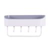 Estante de almacenamiento de cuatro ganchos de dos colores para inodoro, para colgar en la pared, con ventosa para baño, para lavarse las manos, sin perforar, utensilios.