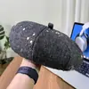 2025 Nuevo Otoño e Invierno Cálido Lana Retro Lentejuela Boina Mujer que Muestra la Cara Pequeña Elegante Sombrero de Pintor Tendencia