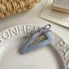Pinzas Azules Frescas Estilo Coreano, Pasadores con Lazo Ins, Gomas para el Cabello, Accesorios para el Cabello para Niñas, Adornos para el Fleco