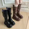 Botas altas de caña ancha con puño, botas de montar de tubo alto para mujer, nuevo estilo otoño 2026, botas altas para mujer de talla grande con piernas gruesas