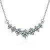 Nuevo collar de moissanita de un quilate con cara sonriente de siete estrellas y colgante recto, collar simple y elegante para mujer