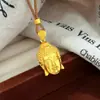 Tienda de Oro Mismo Estilo Colgante de Cabeza de Buda de Oro Macizo Collar Unisex Joyería de Colgante de Buda Maitreya de Imitación de Oro