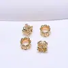 Cuentas Espaciadoras de Tres Vías Color-Preservante Chapadas en Oro de 18 Quilates, Cuentas Espaciadoras de Flor Hueca para Pulsera, Accesorios de Cuentas para Ensartar Hechos a Mano para Bricolaje