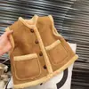 Nuevo chaleco de invierno para niños, elegante prenda exterior de otoño/invierno para niñas, forrado de forro polar y engrosado, con forro de piel sintética