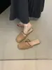 Encontro Primeiro Temporada Mules de Salto Baixo Bico Fechado de Calçar para Mulheres, Sapatos Trançados Estilo Boêmio Sem Salto para Mulheres