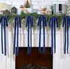 6 Piezas de Moño de Terciopelo Navideño Arte Latte Decoración de Árbol de Navidad Cinta Flocada Pancarta Fondo Arreglo de Foto