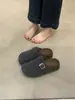 Zapatos cerrados para mujer estilo Birkenstock, de suela gruesa y forro polar, Novedad Otoño e Invierno 2025 para Mujer, Pantuflas de Piel tipo Slip-On Perezoso