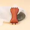 Masajeador Pequeño de Perlas Doradas de Sándalo Morado, Palo de Masaje de Cobre, Herramienta de Masaje Facial y para Ojos de Sándalo, Herramienta de Relajación para Hombros, Cuello y Espalda