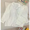 Nuevo Cárdigan con Solapa Pijama para Mujer Primavera y Otoño Algodón Nube Dibujos Animados Ropa de Casa Popular de Comercio Exterior Traje Venta al por Mayor