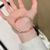 Pulsera de Ágata Roja del Sur Natural, Pulsera de Perlas de Agua Dulce Naturales para Mujer, Diseño Simple y Único, Joyería de Temperamento Rosa y Dulce