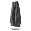 Calça de Trabalho Plissada Estilo Americano para Homens, Nova Coleção Primavera 2026, Casual Larga Reta de Perna Larga para Homens