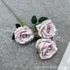 Accesorios de Fotografía de Rosas de Tres Cabezas Flores Falsas para Salón de Bodas Flores Artificiales para Boda Flores para Boda al Aire Libre Ramilletes de Decoración para el Hogar