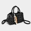 Fábrica de Origen 2026 Primavera/Verano Nuevo Diseño Tejido Hueco Bolso Cuadrado Pequeño de Nicho de Mano Hombro Cruzado Bolso para Mujer
