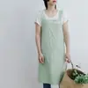 Delantal de Algodón y Lino Japonés y Coreano para Mujer, Color Sólido Simple, Anti-Manchas, Delantal con Tirantes para el Hogar y la Cocina, Uniforme de Trabajo para Hornear, Cafetería