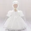 Vestido de bebé Little Princess Vestido de Semana de Agarrar Vestido de Encaje Niña Bebé Un Año Luna Llena Banquete de los Cien Días Vestido Blanco