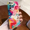 Funda de teléfono con pintura al óleo fluida vibrante de dopamina artística adecuada para Samsung S25FE, funda de película con agujeros finos al por mayor