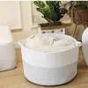 Cesta de Cuerda de Algodón para Ropa Sucia Cesta de Almacenamiento Tejida Nórdica Cesta Grande de Almacenamiento de Juguetes para Dormitorio Cesta Tejida Transfronteriza para Ropa Sucia Venta al por Mayor