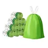 Sacos de lixo de artemísia com fechamento automático por cordão, sacos de lixo domésticos espessados, sacolas plásticas portáteis para escritório