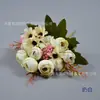 Flores artificiales, flores falsas, decoración del hogar, arreglos florales, capullos de flores pequeñas de colores otoñales, ramos de rosas de té de 9 cabezas, transfronterizo