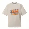 Comercio Exterior Transfronterizo En Stock Derretir Conector Estilo Americano Marca de Moda Calle Principal Retro Estampado Líquido Camiseta Casual Holgada de Manga Corta