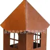 Alimentador de pájaros para casa rústica simple nuevo transfronterizo, tapón de suelo, decoración de paisaje, casa con portavelas hueco, colgante de casa de metal