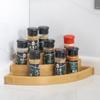 Estante de almacenamiento de bambú personalizado almacenamiento de condimentos de cocina almacenamiento de esquina de mesa ordenado caja de almacenamiento de tres capas material de bambú