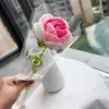 Flor de Ganchillo Tejida a Mano Terminada Regalo Hecho a Mano para San Valentín, Día de la Madre, Cumpleaños Ramo de Rosas Regalo Creativo