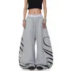 Pantalones de chándal BLACKLISTS estilo americano, resistentes, con estampado de letras de cuentas, dobladillo curvo, unisex, elegantes, holgados, de pierna ancha