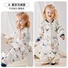 Saco de dormir grueso con contenido de seda para bebés para Otoño e Invierno, Saco de dormir de temperatura constante relleno de algodón de 200 g con piernas separadas para niños con mangas desmontables