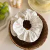 Goma para el pelo de cuadros dulces estilo bosque para mujer con un toque de alta gama, goma para coleta con ribete de encaje, accesorio para el pelo versátil coreano