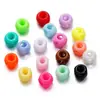 Cuentas acrílicas sólidas multicolor de cuatro agujeros, cuentas sueltas perforadas de cuatro agujeros para cadenas de teléfono hechas a mano DIY, llaveros y accesorios