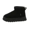 Botas de Nieve Gruesas con Suela Alta para Mujer, Tallas Grandes, Nuevas Otoño/Invierno 2025, Botas de Nieve Peludas, Zapatos de Algodón Antideslizantes de Gamuza, Tendencia al por Mayor