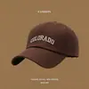 Gorra de Béisbol Cepillada para Mujer Letra Bordada de Alta Calidad Visera Curva Circunferencia de Cabeza Grande Hace que la Cara Parezca Más Pequeña Sombrero de Sol Casual Versátil
