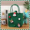 Bolsa de feltro colorida de desenho animado fofo de Natal, bolsa de mão infantil para feriado, bolsa de feltro para doces na véspera de Natal
