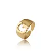 Joyería europea y americana moda creativa anillo de 26 letras inglesas dorado apertura ajustable anillo de temperamento para dama
