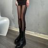 Medias de seda con costuras verticales laterales adelgazantes para otoño, finas, antigancho, sexys, de seda negra, para discoteca