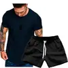 Nuevo Conjunto de Camisetas Casuales de Moda para Hombre de Verano, Color Sólido, Cuello Redondo, Manga Corta Deportiva