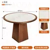 Restaurante Francés Occidental Mesa de Travertino Blanco Roto Sillas Tapizadas Suaves Mesa y Sillas Modernas de Celebridad de Internet Mesa y Sillas Simples para Comedor del Hogar
