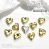 Acessórios para Nail Art: Strass com Base Pontuda, Strass Irregulares Brancos Transparentes em Formato de Coração, Strass Coloridos Grandes Irregulares em Formato de Coração, e Outros Acessórios de Decoração de Unhas Vestíveis com Formatos Únicos