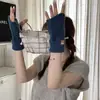 Luvas de lã de cor sólida estilo coreano para mulheres, com meio dedo, para outono e inverno, fofas, quentes, proteção para o pulso, tela sensível ao toque, luvas de tricô personalizadas