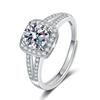 Anel de moissanite de simulação ao vivo vermelho de mão rápida transfronteiriça net 1 quilate seis garras anel de casamento fábrica atacado