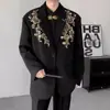 Blazer de Lujo Personalizado con Bordado de Lentejuelas 3D para Hombre, Oversize, Elegante Chaqueta de Traje Holgada
