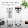 Copo Espessado de Ovo de Ganso com Vista para a Montanha Vidro Duplo Alta Boro Silicato Copo de Chá com Separação Copo Transparente de Bolhas Copo para Carro