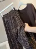Pantalones Anchos de Estampado de Leopardo Vintage para Mujer, Nuevo Estilo Delgado de Verano, Estilo Perezoso, Corte Holgado, Versátiles, Rectos Adelgazantes, Casuales, Largos, Modernos