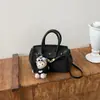 Otoño 2026 Nueva Moda Estilo Dulce Simple Bolso Kelly con Patrón de Lichi Bolso de Mano para Mujer Estilo Coreano Bolso de Hombro Único para el Trabajo