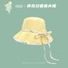 Sombrero de Cubo Doble Cara Floral Lindo para Adultos Estilo Francés, Sombrero Dulce para Protección Solar al Aire Libre para Primavera y Verano, Sombrero de Cubo de Viaje con Lazo
