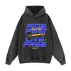 Sudadera con Capucha Estilo Vintage con Estampado de Superdeportivo, Moda Callejera, Marca de Moda Tallas Grandes, Sudadera Holgada Oversize para Pareja Otoño e Invierno