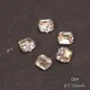 Otoño e Invierno Maillard Ámbar Dorado Color Café Joyería para Uñas Champaña Azúcar de Roca Huevo de Paloma Cuadrado Graso Uñas Postizas Terminadas Diamante