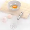 Batidor de Huevos Manual de Acero Inoxidable, Batidor de Huevos Semiautomático de Acero Inoxidable, Palillo para Batir Crema de Huevo