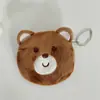 Porta-moedas de Pelúcia Animal Cabeça de Urso Bolsa de Armazenamento Coração Girly Fofo Porta-moedas de Viagem Bolsa para Moedas e Fones de Ouvido Fornecedor de Fabricante